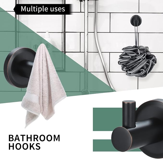 Bathroom Hardware Set Oil Rubbed Bronze Towel Bar 5 Piece - Image 5