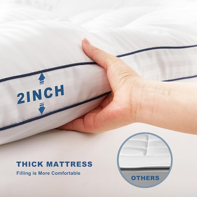 BEDLORE Twin Mattress Topper, Thick Pillow Top Pad - Image 7