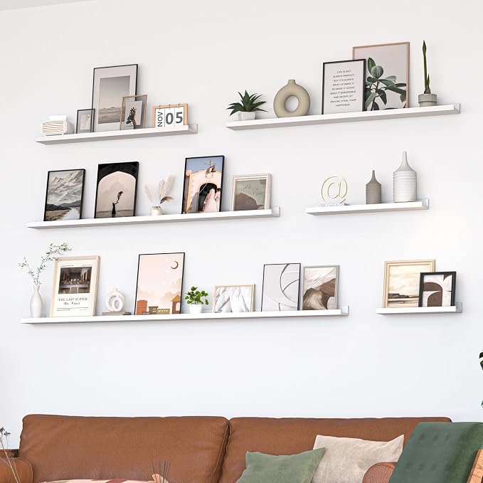 Heimlove Picture Ledge Shelf, Floating Shelves Set of 2, 24 Inches Picture Shelf - Image 4