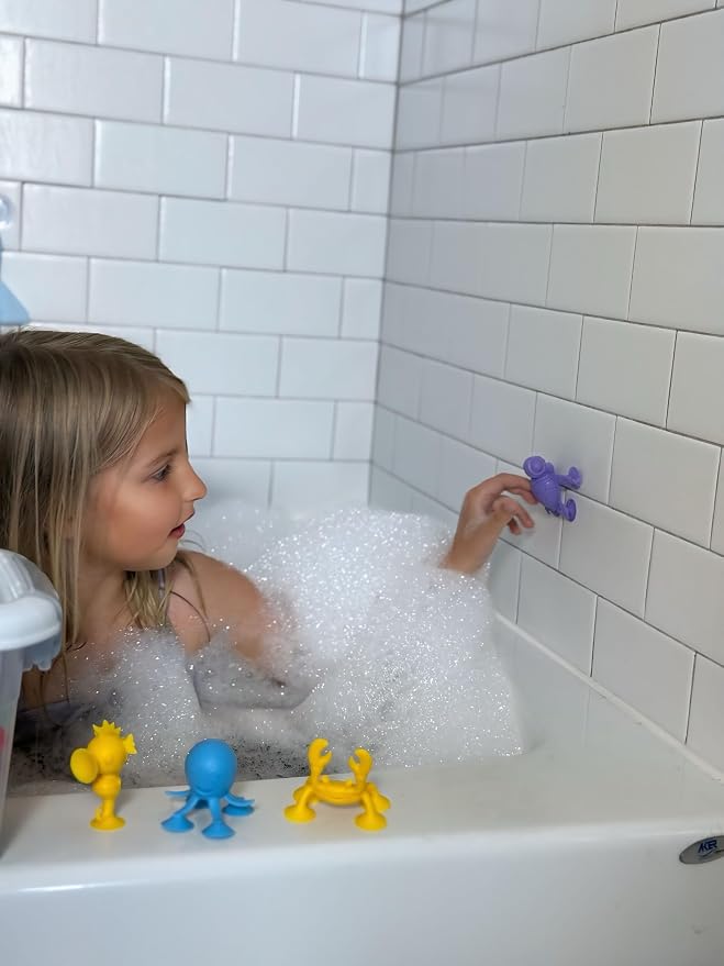 ODELA Genius Sucker Toys 42PCs Sea Animals Edition – Fun Colorful Toddler Bath - Image 5