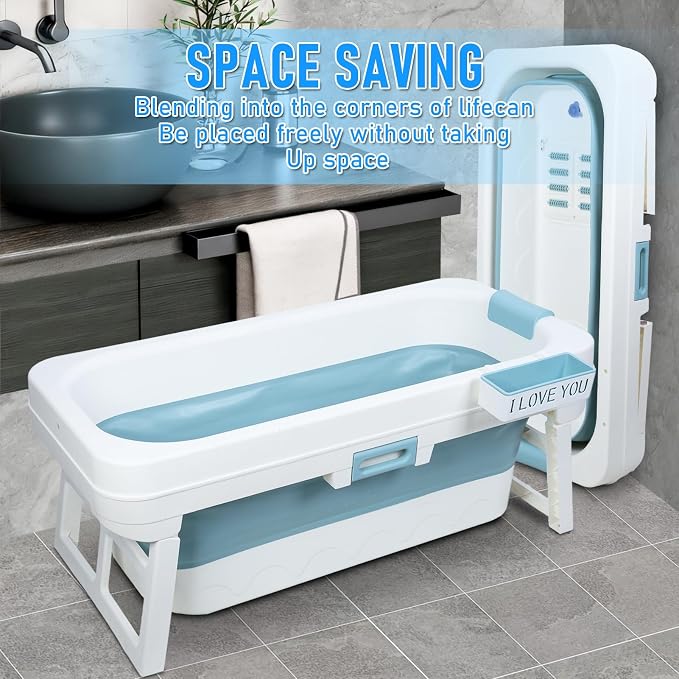51 inch Portable Bathtub, Foldable Freestanding Bathtub, Japanese Soaking Tub - Image 6