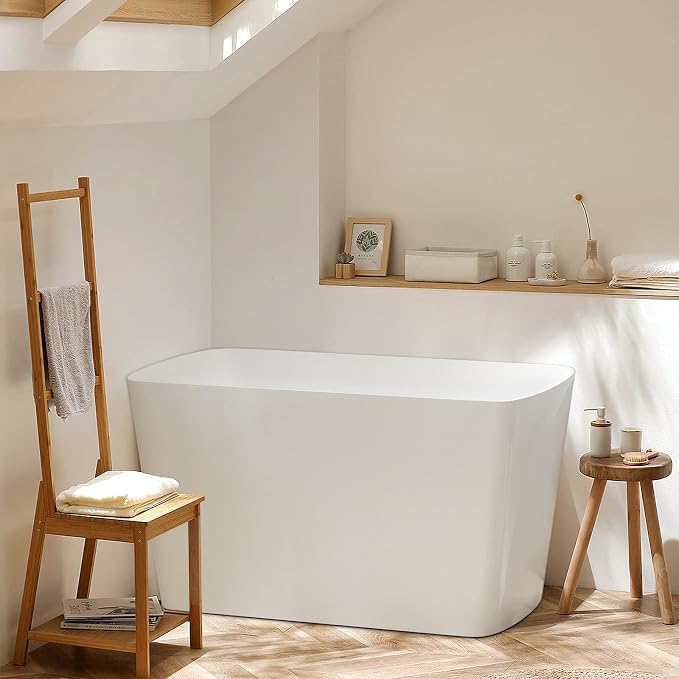 47" Lucite Acrylic Freestanding Bathtub，Square Shape Janpanese Soaking Tub - Image 7