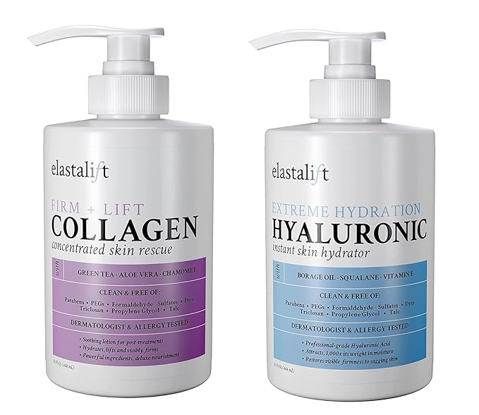 Elastalift Collagen Body Cream + Hyaluronic Acid Lotion Skin Care Set, Anti by Elastalift