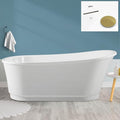 FerdY Langkawi 67" Acrylic Freestanding Bathtub, cUPC Certified, Polished Gold by FerdY