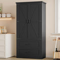 Pantry Organizers and Storage Cabinet, 71” Barn Door White Kitchen Cabinet by BORNOON