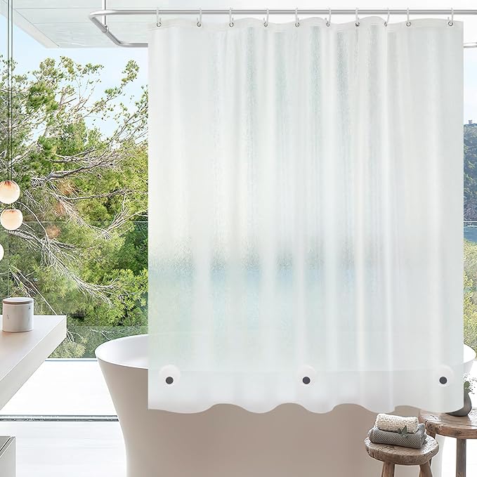 60 x 60 inch Small EVA Frosted Shower Curtain Liner, Bpa-Free Shower Curtain by Seenus