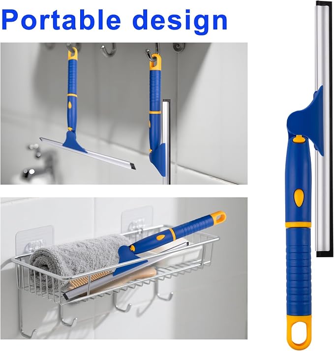 ITTAHO Swivel Shower Squeegee for Glass Doors, All-Purpose Anti-Slip Window - Image 4