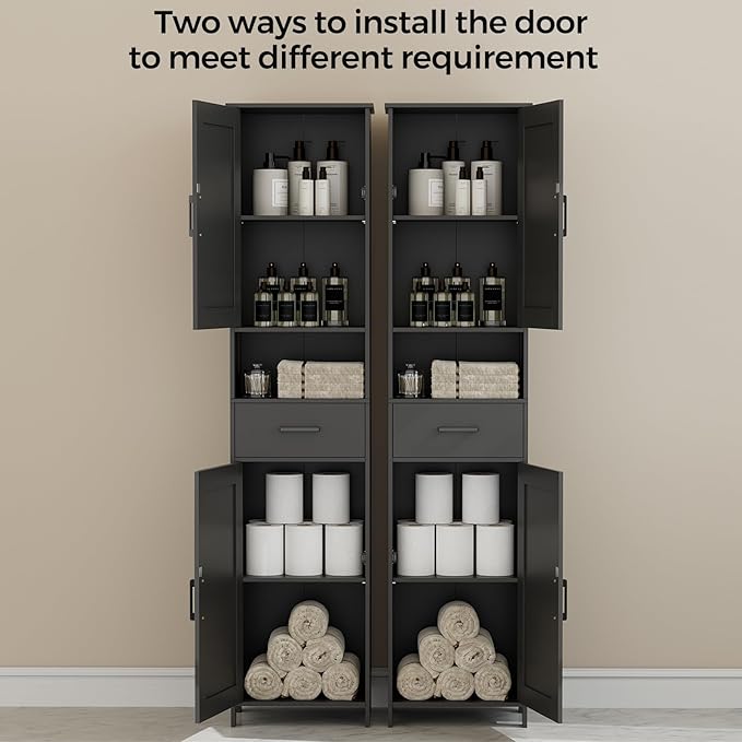 Homhedy 67" H Tall Bathroom Storage Cabinet - Image 4