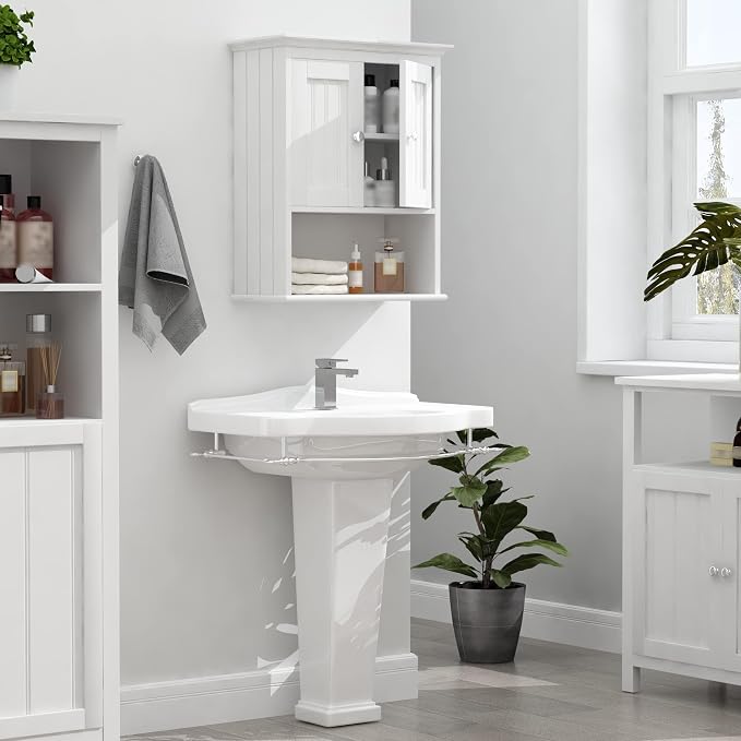 Treocho Wood Wall Cabinet, Bathroom Medicine Cabinet Storage - Image 4