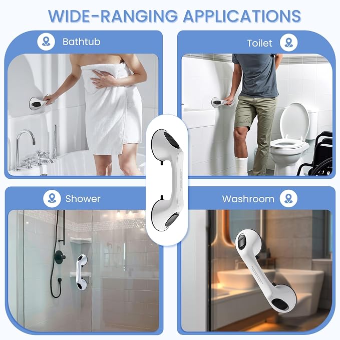 2 Pack 12 Inch Grab Bars for Bathtubs and Showers for Seniors, Heavy Duty - Image 4