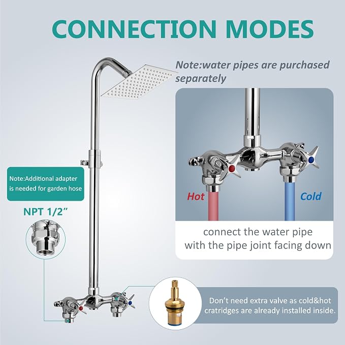 Aolemi Outdoor Shower Kit Fixtures 6 Inch Center - Image 6