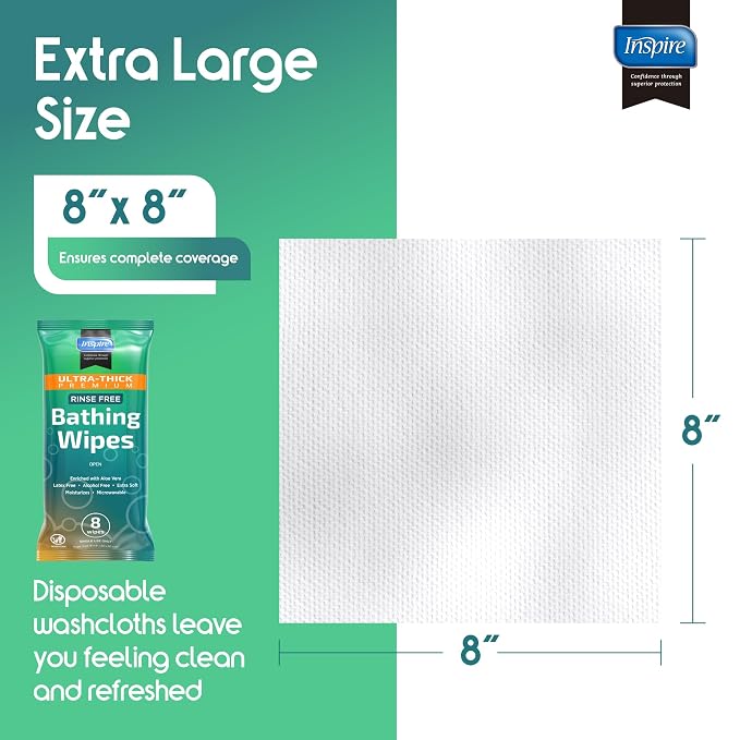 Inspire Ultra Thick Rinse-Free Bath Towels | Shower Towels - Image 5