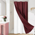 3 in 1 Stall Half Size Burgundy Shower Curtain Set-36 W x 72 H, Modern Waffle by Unknown