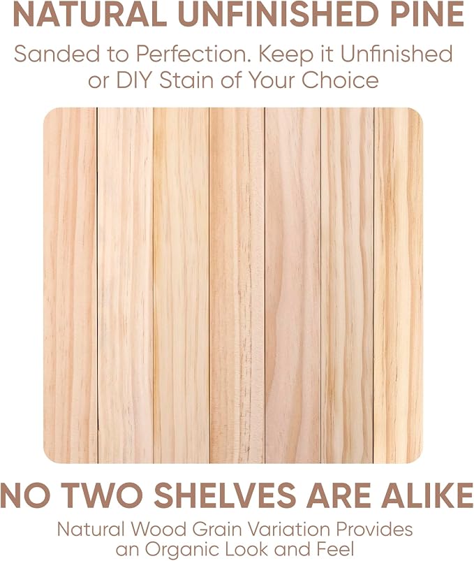 Homeforia 60 inch Wood Floating Shelf, High End Solid Natural Long Wood Shelf - Image 7