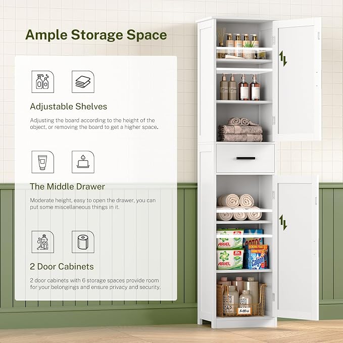WEENFON Tall Bathroom Cabinet, Storage Cabinet - Image 5