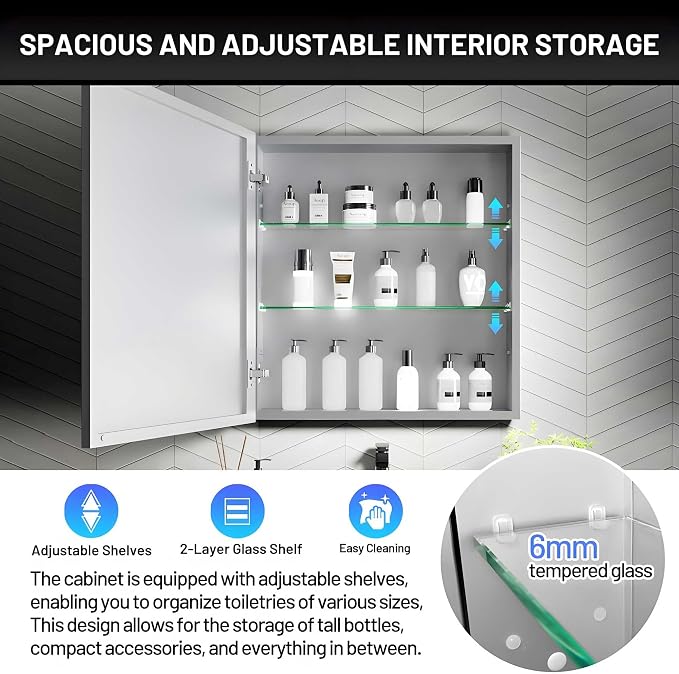 24 x 26 Medicine Cabinet Mirror - Image 6