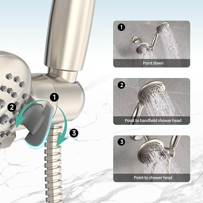 SR SUN RISE Shower System with Tub Spout Rain Shower Tub Set, High Pressure - Image 6