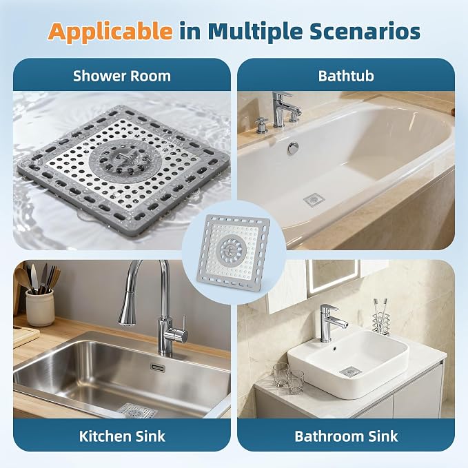Hibbent 2 Pack Shower Drain Hair Catcher, Shower Drain Cover - Image 6