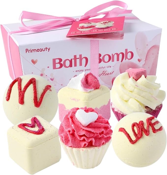 6Pcs Bath Bombs for Girls, 6 Styles Bath Bomb Set, Organic Natural Essential by CNAFGBGG