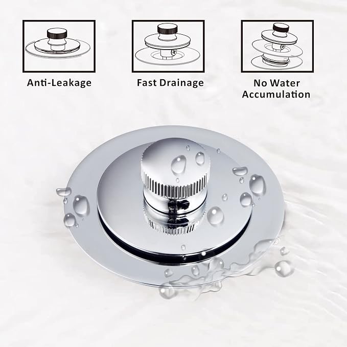 Artiwell Universal Lift and Turn Bath Drain Stopper and Cover, Bathtub Drain - Image 4