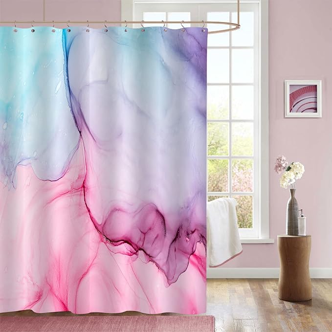 Gibelle Abstract Shower Curtain, Modern Ink Art Decor Waterproof Fabric Shower by Gibelle