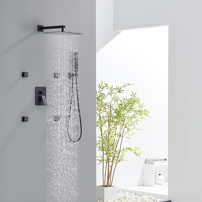 Iriber Mattle Black Square Rain Shower System - Image 2