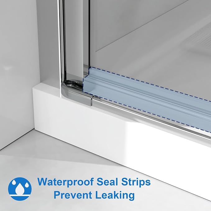 28” x 72” Pivot Shower Door, 1/4 inch Tempered Glass Panel Pivot Swing Shower - Image 6