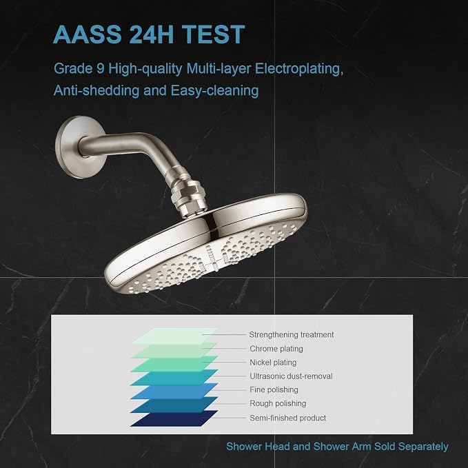OFFO Shower Head Swivel Ball Adapter, Brushed Nickel All Metal Adjustable - Image 4