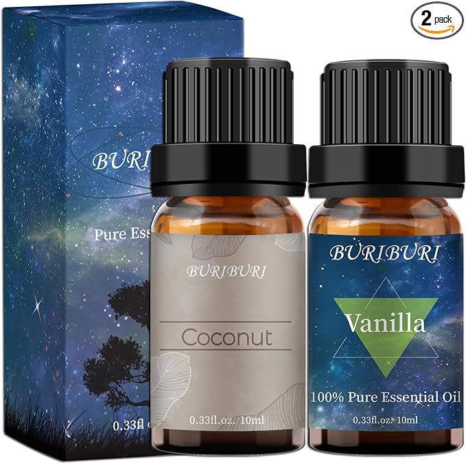 BURIBURI Vanilla Essential Oil and Coconut Oil Essential Oil, 100% Pure by BURIBURI