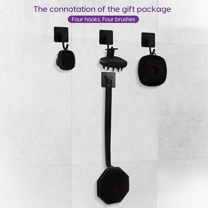 Silicone Body Scrubber Set ，Includes Back & Body Scrubbers, Face Brush - Image 3