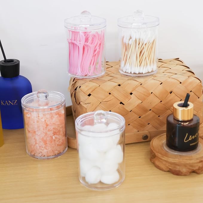 3 Pack Plastic Cotton Swab Ball Pad Holder, Acrylic Qtip Holder, Bathroom - Image 9