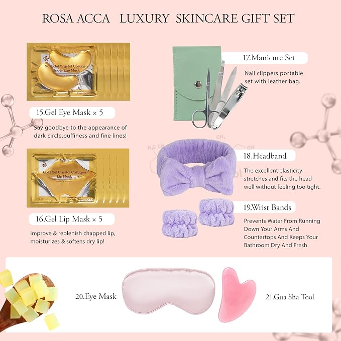 42 Pcs Christmas Gifts for Women, Super Fruit Bath and Body Gifts, Facial Skin - Image 5