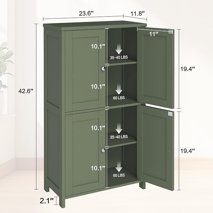 Nuturelly Bathroom Floor Storage Cabinet, Bathroom Organizers and Storage - Image 2