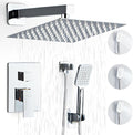 Shower System, Shower Faucet Set Complete Square Rain Shower Combo Set by LCEVCGK