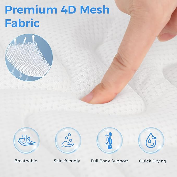 Full Body Bath Pillow for Tub, Soft Bathtub Pillow for Neck and Back Support - Image 4
