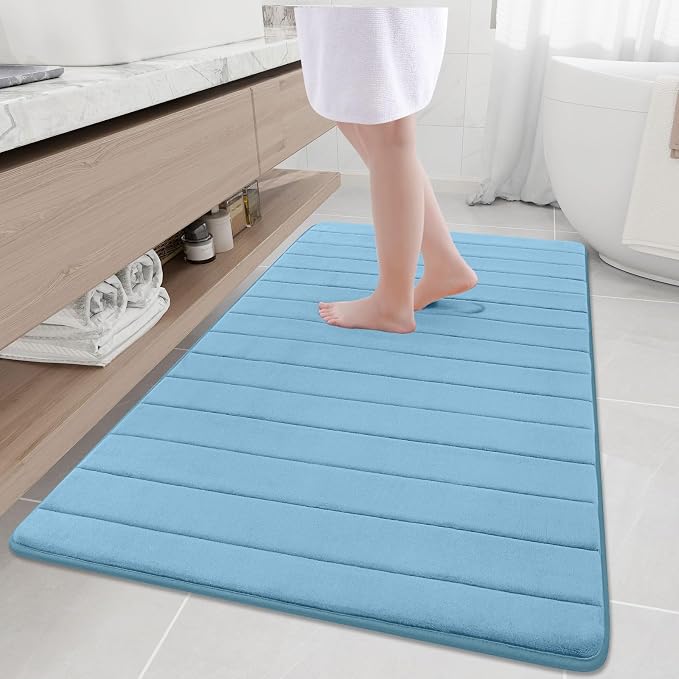 Buganda Memory Foam Bath Mat, Ultra Soft and Non-Slip Bathroom Rugs, Water by Buganda