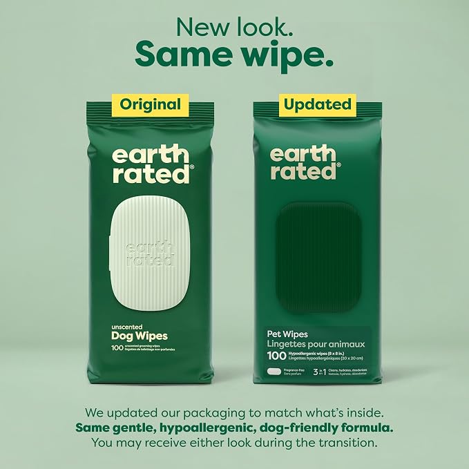 Earth Rated Pet Wipes for Dogs and Cats, Hypoallergenic, Cleaning and Hydrating - Image 2