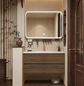 Floating Bathroom Vanity 28 inch, Restroom Vanity Set Includes Smart LED by LUTHXAY