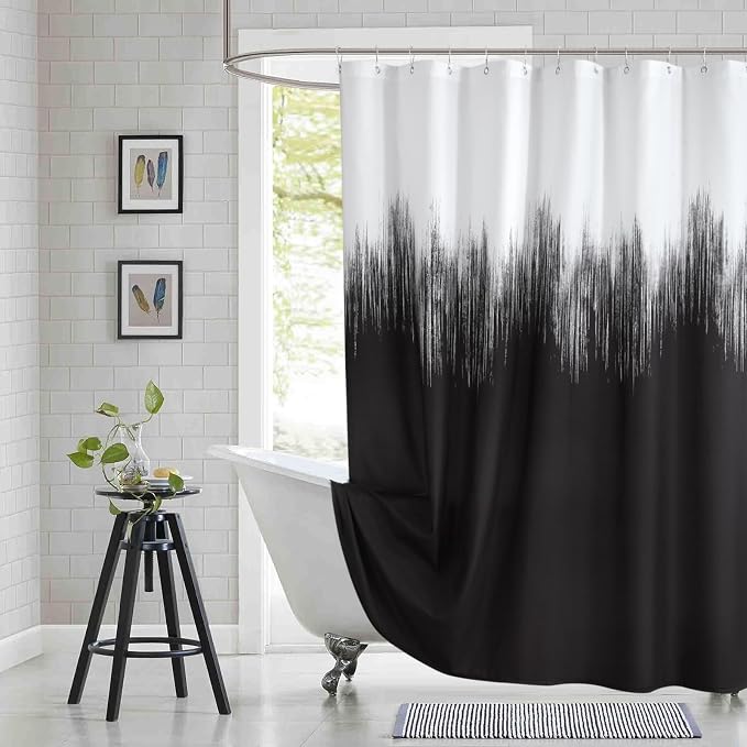 Fabric Shower Curtain, Modern Decorative Bathroom Curtains by BESTRIPES