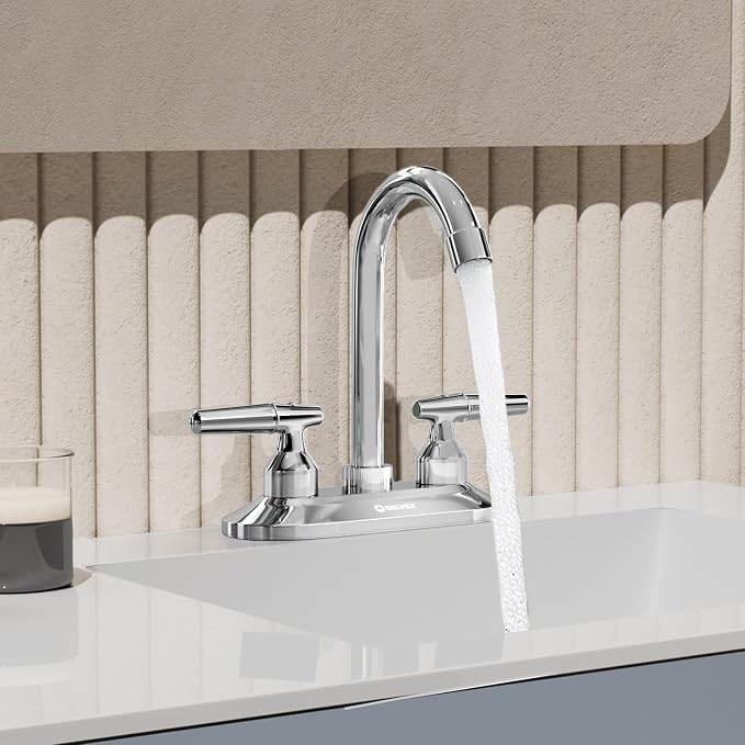 SOLVEX 2 Handle Bathroom Faucet 4 Inch Centerset Bathroom Sink Faucet, 3 Hole - Image 6