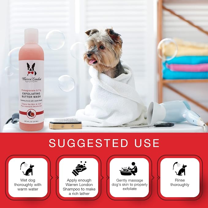 Warren London Exfoliating Butter Wash – Pomegranate & Fig Dog Shampoo, 8 oz | - Image 4