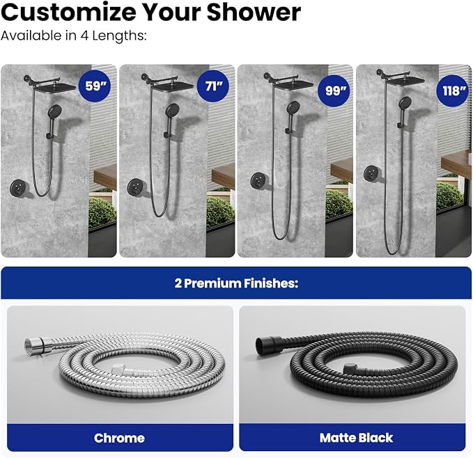 JOMOO Shower Hose, 99 Inch Extra Long Handheld Shower Hose Extension Flexible - Image 9