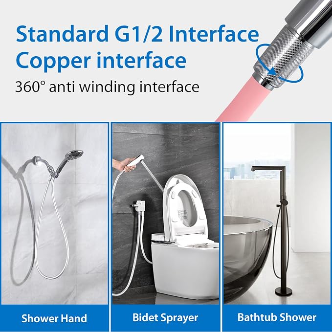 Silicone Shower Hose Extra Long, Explosion Proof Anti Winding Showerhead Hose - Image 7