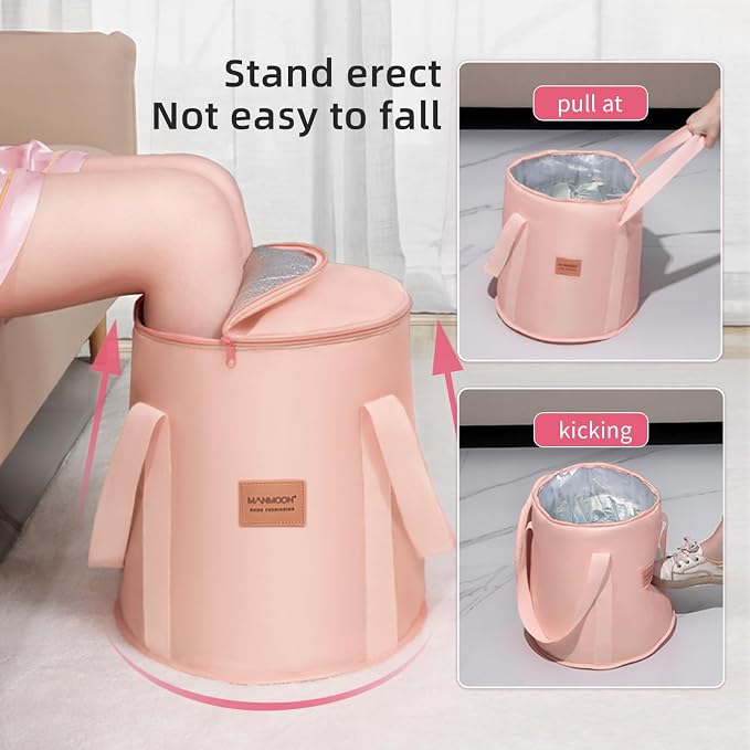 25L Collapsible Bucket Foot Bath Basin, Travel Outdoor Camping Portable Foot - Image 3