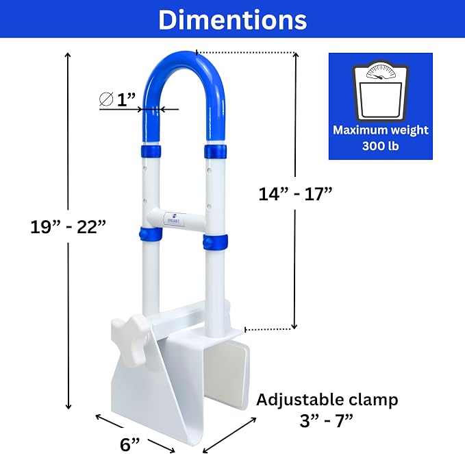 Adjustable Bathtub Handle for Elderly | Sturdy Clamp-On Tub Grab Bar - Image 2