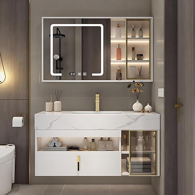 44IN Bathroom Cabinet with Single Sinks by TIZAZOFashionHome