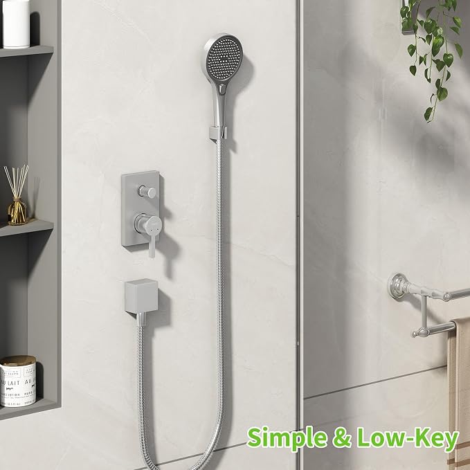 Angle Simple Shower Head Holder, Brass Shower Wand Bracket, Handheld Sprayer - Image 3