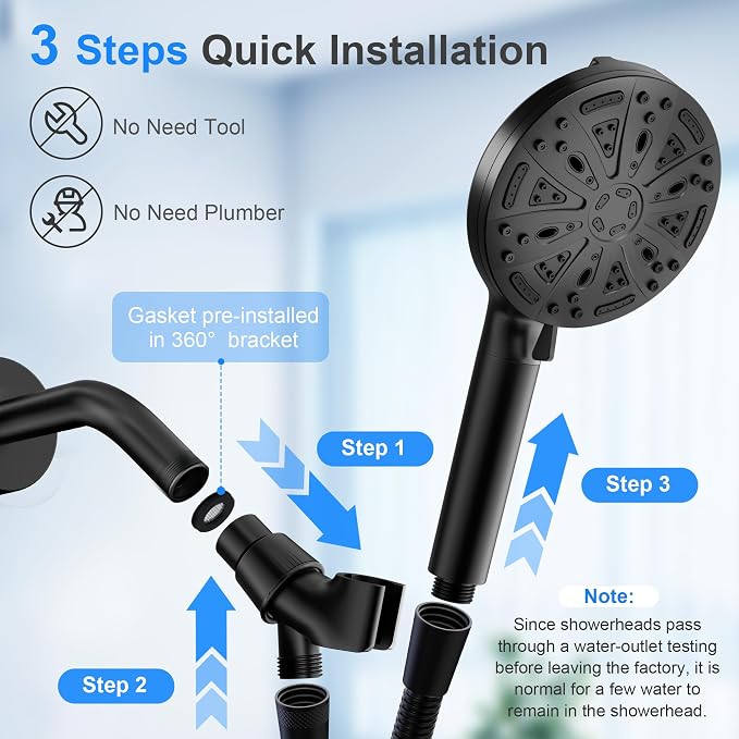 Filtered Shower Head with Handheld, FunnyAir Filtered Shower Head with 5-PCS - Image 9