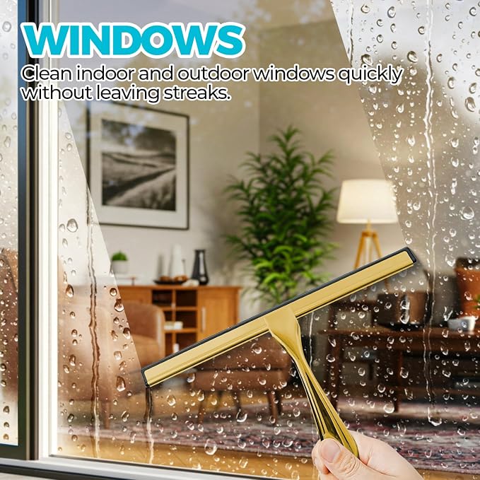 12-Inch Golden All-Purpose Shower Squeegee - Image 5