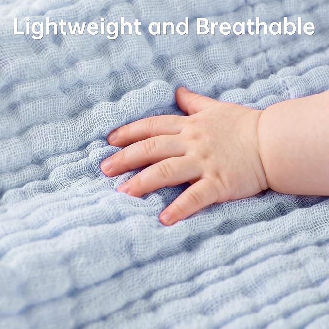 Organic Muslin Baby Washcloths 6 Pack Baby Bath Face Towel 12x12 Inch Extra - Image 2